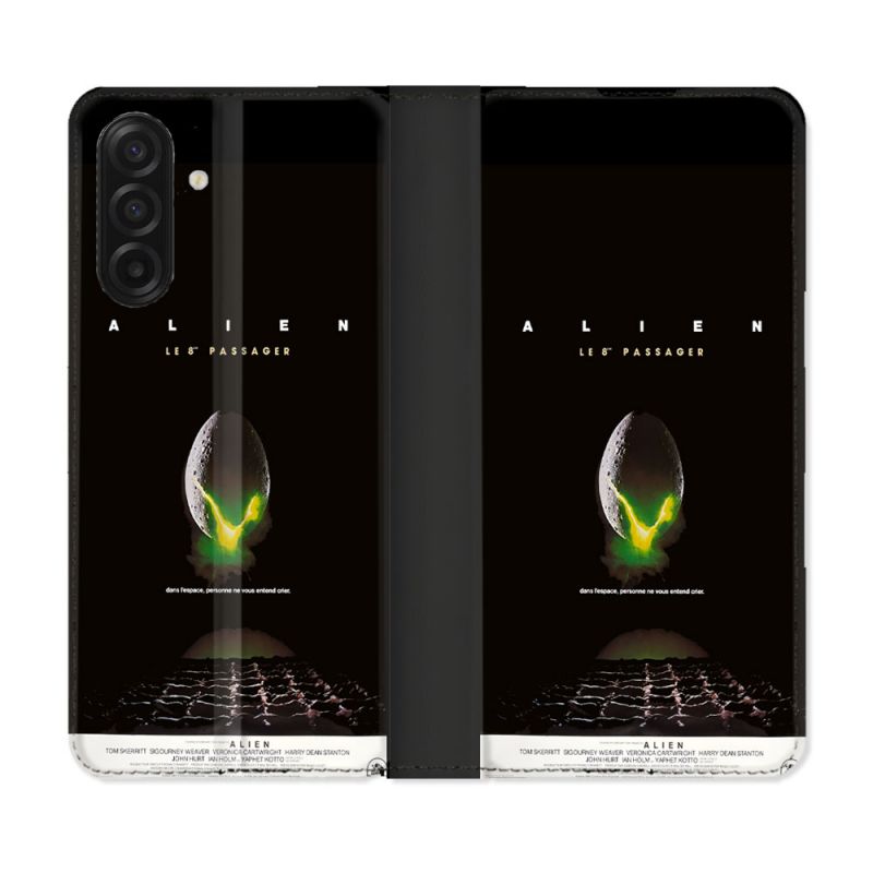 Housse cuir portefeuille Pour Samsung Galaxy A17 5G Alien Affiche