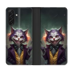 Housse cuir portefeuille Pour Samsung Galaxy A17 5G Animal Chat Joker