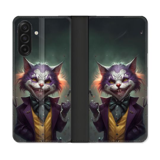 Housse cuir portefeuille Pour Samsung Galaxy A17 5G Animal Chat Joker