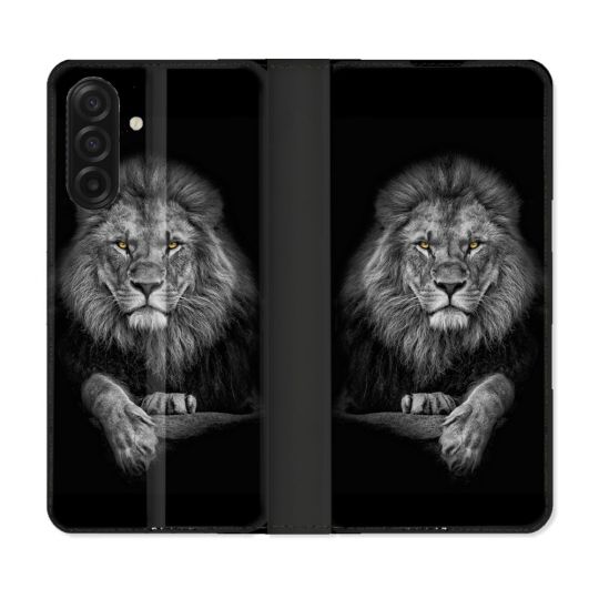 Housse cuir portefeuille Pour Samsung Galaxy A17 5G Animal Lion Majestueux