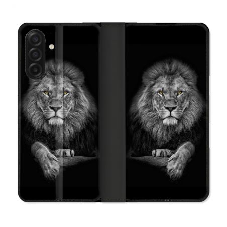 Housse cuir portefeuille Pour Samsung Galaxy A17 5G Animal Lion Majestueux
