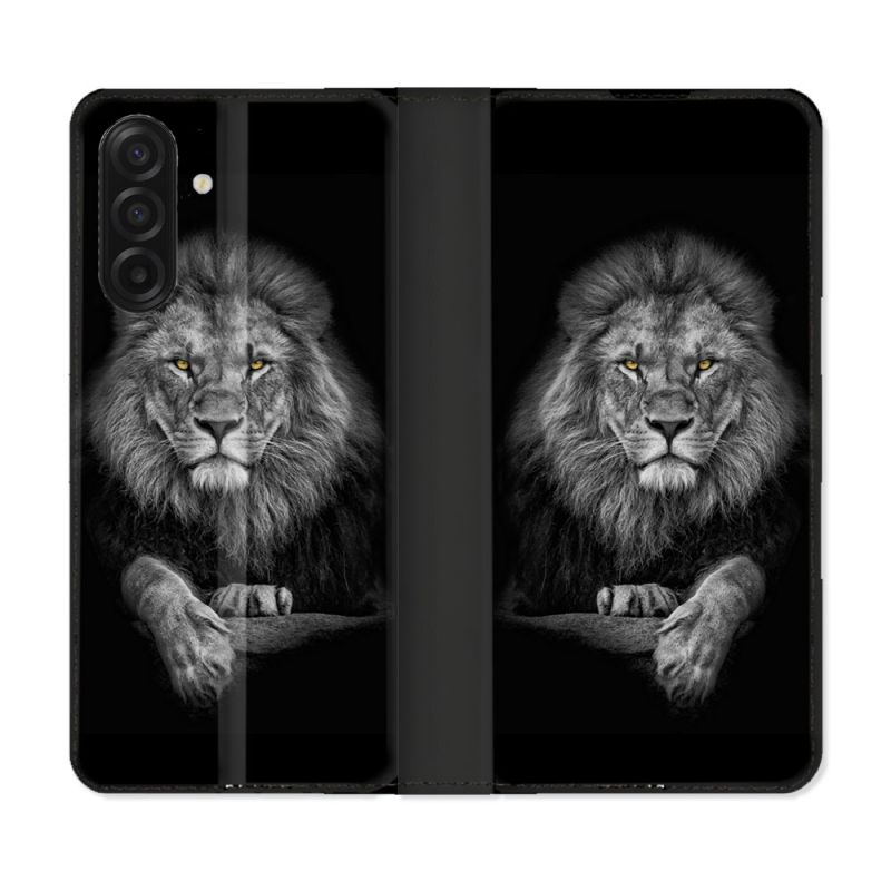 Housse cuir portefeuille Pour Samsung Galaxy A17 5G Animal Lion Majestueux
