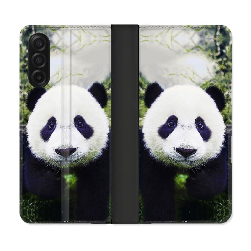 Housse cuir portefeuille Pour Samsung Galaxy A17 5G Animal Panda Color