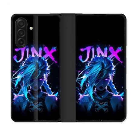 Housse cuir portefeuille Pour Samsung Galaxy A17 5G Arcane Jinx Night