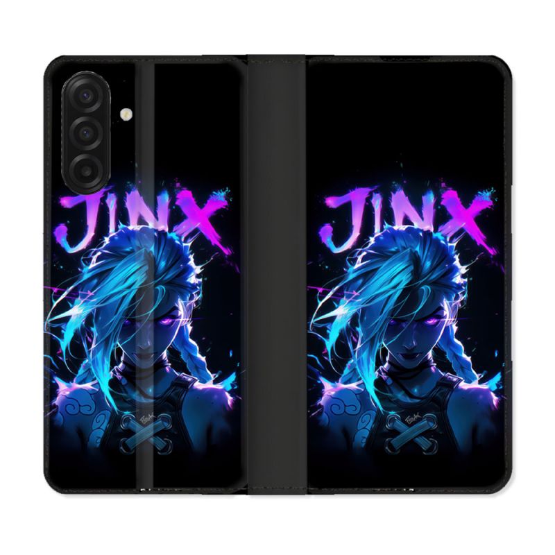 Housse cuir portefeuille Pour Samsung Galaxy A17 5G Arcane Jinx Night