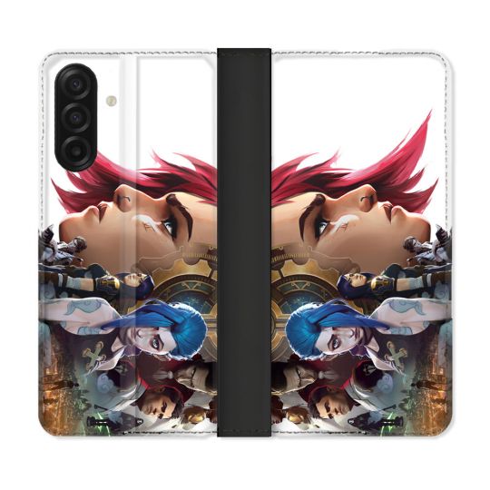 Housse cuir portefeuille Pour Samsung Galaxy A17 5G Arcane Jinx Sœur