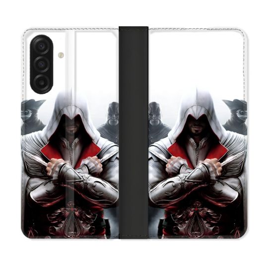 Housse cuir portefeuille Pour Samsung Galaxy A17 5G Assassin Creed Mask