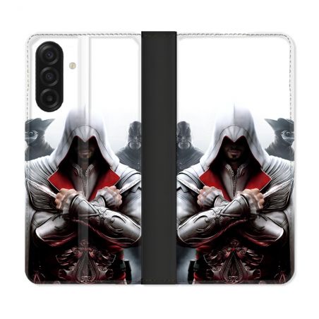 Housse cuir portefeuille Pour Samsung Galaxy A17 5G Assassin Creed Mask