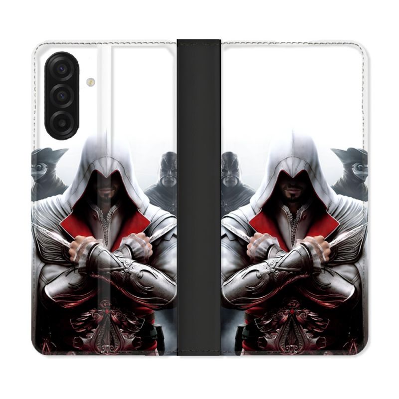 Housse cuir portefeuille Pour Samsung Galaxy A17 5G Assassin Creed Mask