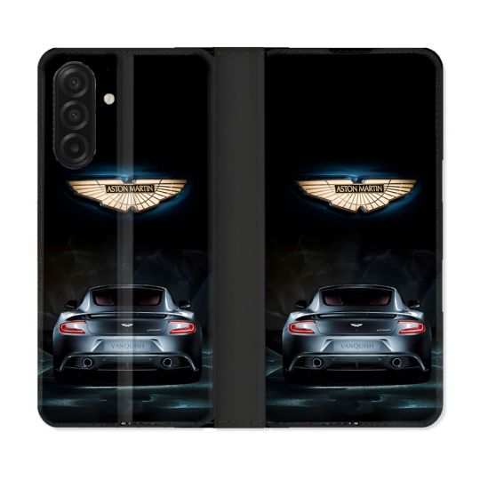 Housse cuir portefeuille Pour Samsung Galaxy A17 5G Aston Martin