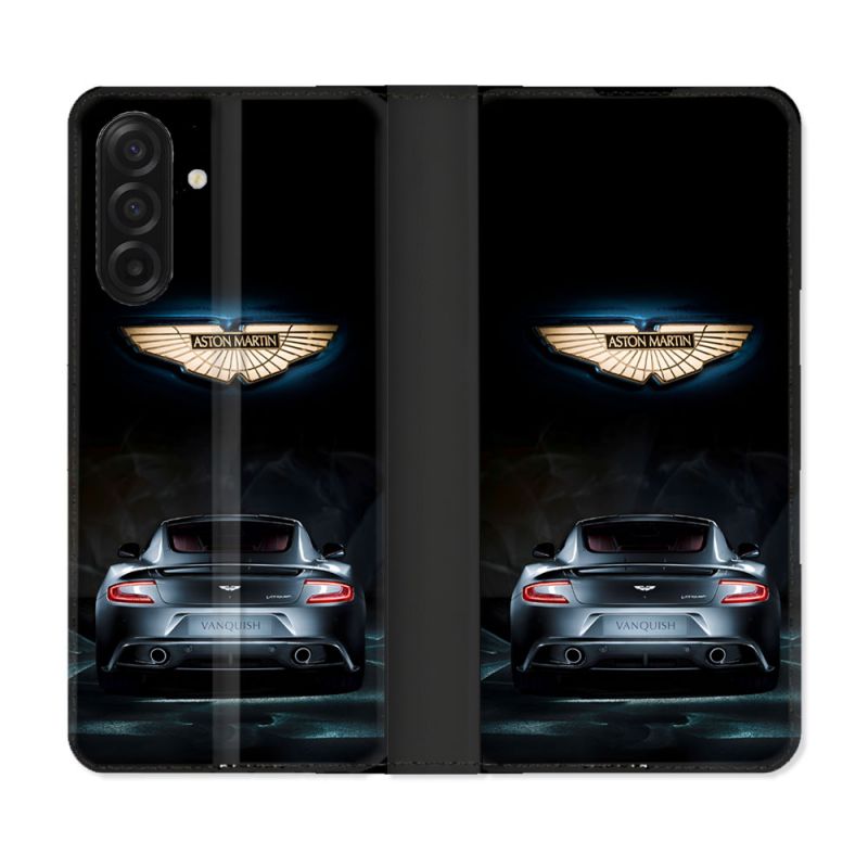 Housse cuir portefeuille Pour Samsung Galaxy A17 5G Aston Martin
