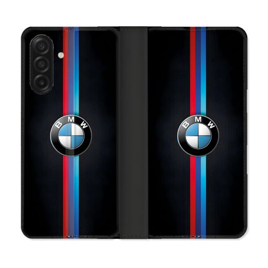 Housse cuir portefeuille Pour Samsung Galaxy A17 5G BMW Logo