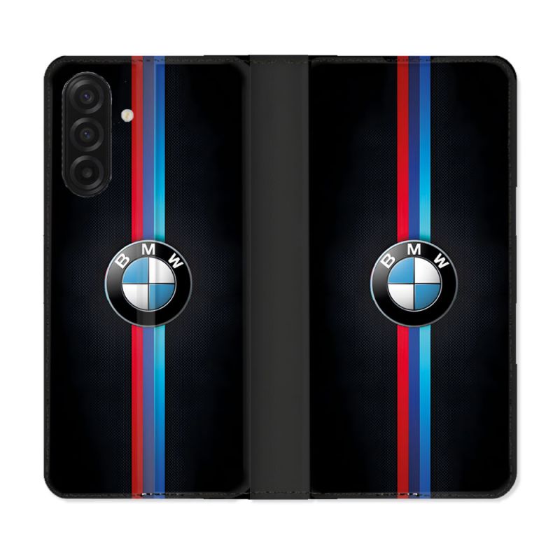 Housse cuir portefeuille Pour Samsung Galaxy A17 5G BMW Logo