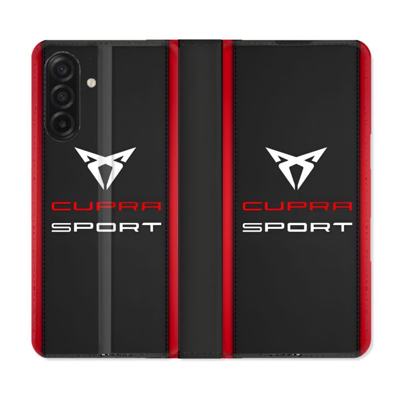 Housse cuir portefeuille Pour Samsung Galaxy A17 5G Cupra