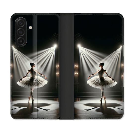 Housse cuir portefeuille Pour Samsung Galaxy A17 5G Danseuse Lumière
