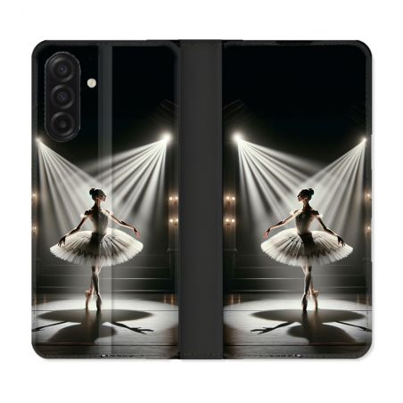 Housse cuir portefeuille Pour Samsung Galaxy A17 5G Danseuse Lumière