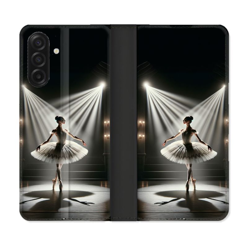 Housse cuir portefeuille Pour Samsung Galaxy A17 5G Danseuse Lumière