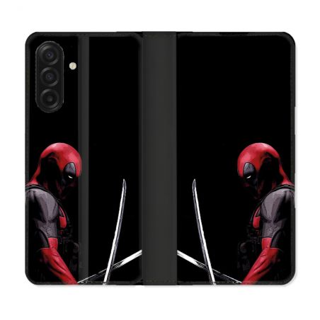 Housse cuir portefeuille Pour Samsung Galaxy A17 5G Deadpool Epee
