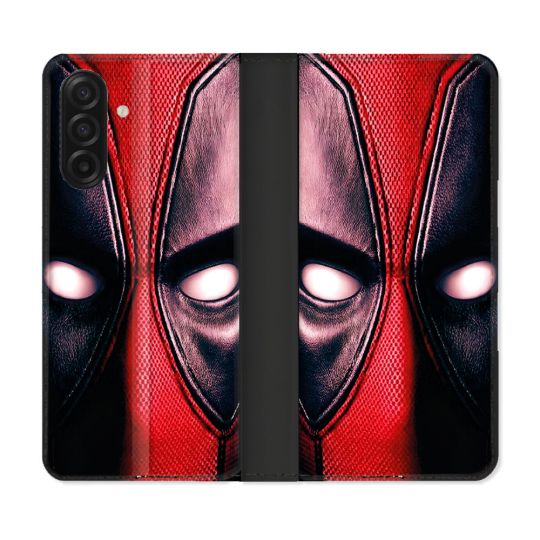 Housse cuir portefeuille Pour Samsung Galaxy A17 5G Deadpool Yeux