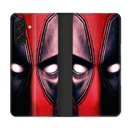 Housse cuir portefeuille Pour Samsung Galaxy A17 5G Deadpool Yeux