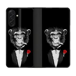 Housse cuir portefeuille Pour Samsung Galaxy A17 5G Decale Singe Mafia