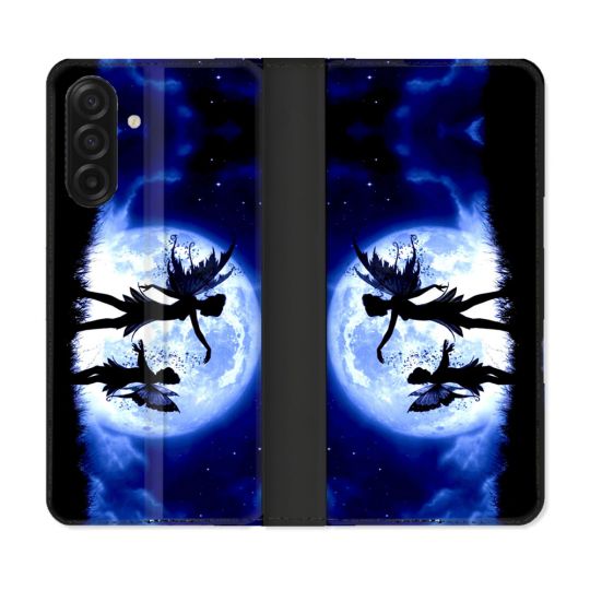 Housse cuir portefeuille Pour Samsung Galaxy A17 5G Fantastique Fee Lune