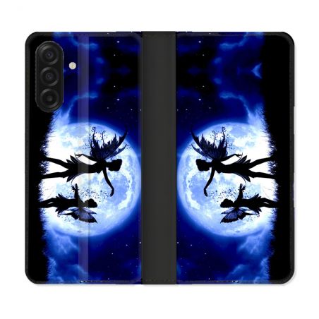 Housse cuir portefeuille Pour Samsung Galaxy A17 5G Fantastique Fee Lune