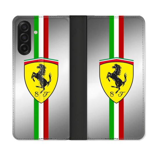 Housse cuir portefeuille Pour Samsung Galaxy A17 5G Ferrari Ligne