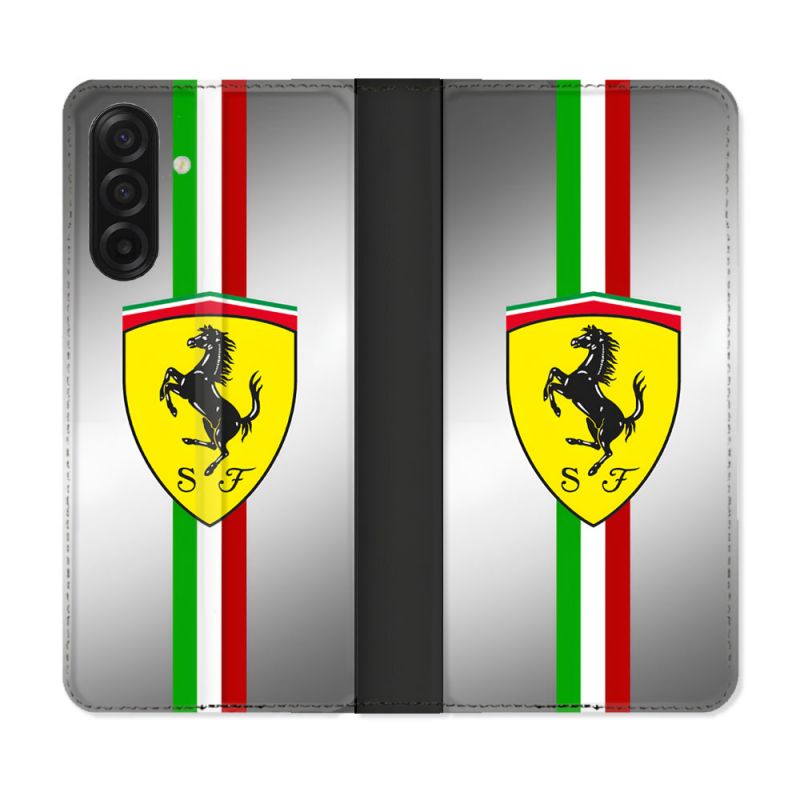 Housse cuir portefeuille Pour Samsung Galaxy A17 5G Ferrari Ligne