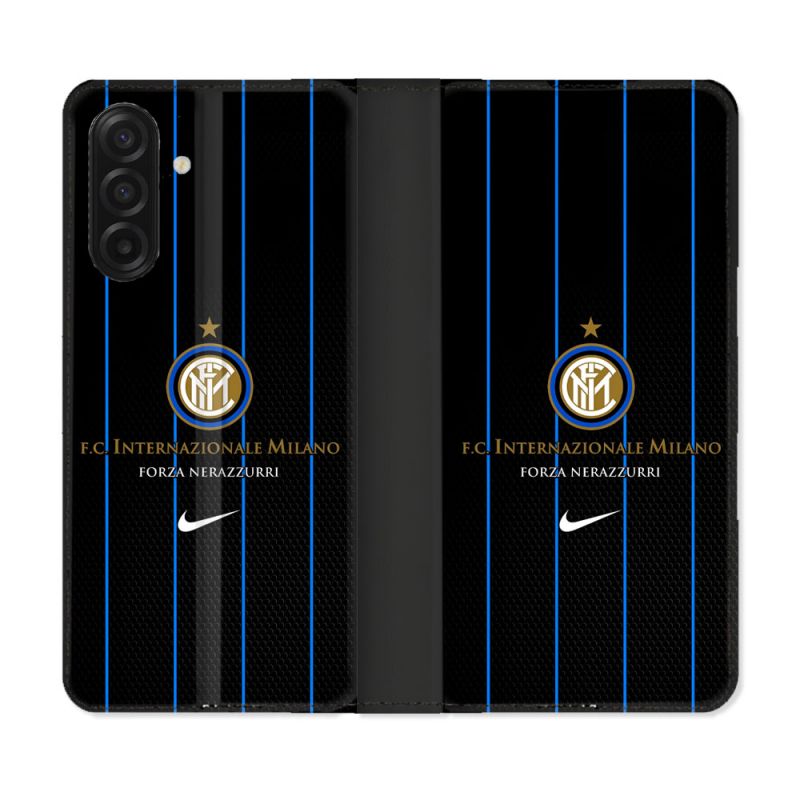 Housse cuir portefeuille Pour Samsung Galaxy A17 5G Foot Inter Milan