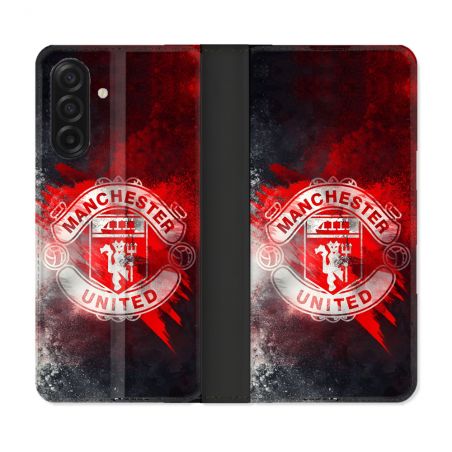 Housse cuir portefeuille Pour Samsung Galaxy A17 5G Foot Manchester United