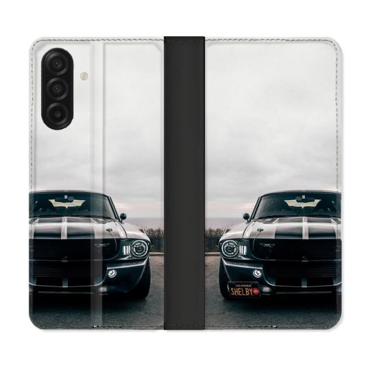 Housse cuir portefeuille Pour Samsung Galaxy A17 5G Ford Mustang GT500 Vintage