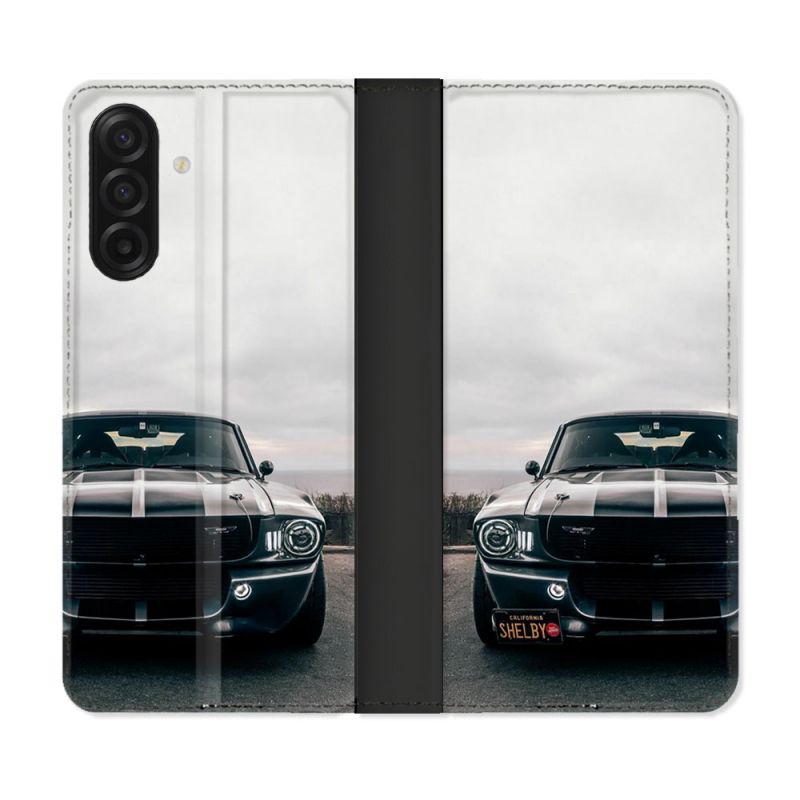 Housse cuir portefeuille Pour Samsung Galaxy A17 5G Ford Mustang GT500 Vintage