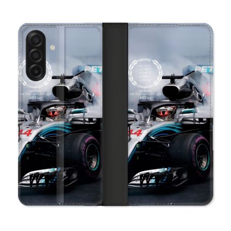 Housse cuir portefeuille Pour Samsung Galaxy A17 5G Formule 1 F1 Mercedes Petronas