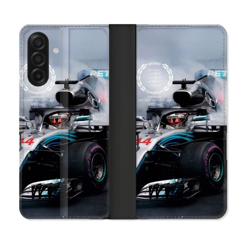 Housse cuir portefeuille Pour Samsung Galaxy A17 5G Formule 1 F1 Mercedes Petronas