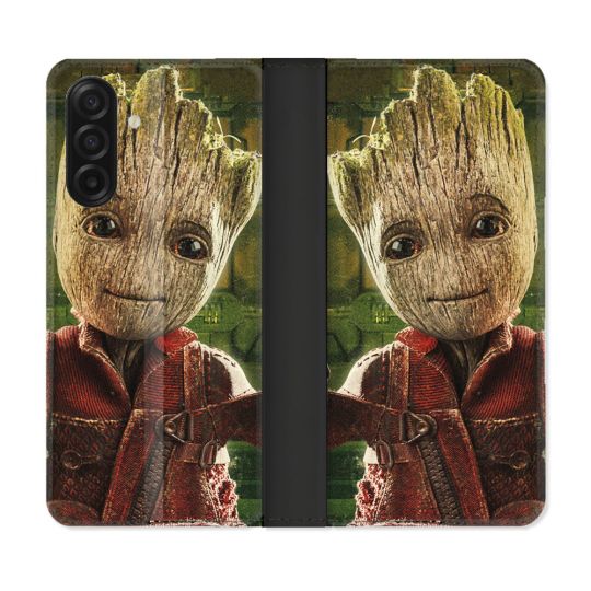 Housse cuir portefeuille Pour Samsung Galaxy A17 5G Groot Vert