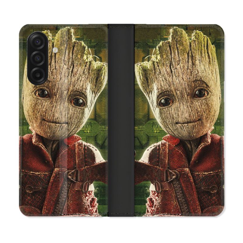 Housse cuir portefeuille Pour Samsung Galaxy A17 5G Groot Vert