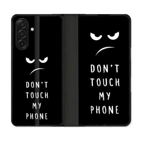 Housse cuir portefeuille Pour Samsung Galaxy A17 5G Humour Don't Touch
