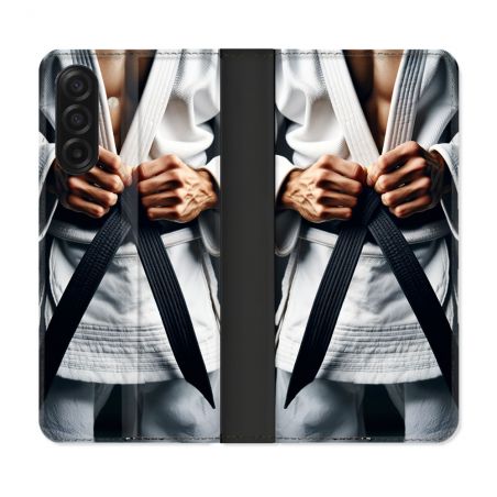 Housse cuir portefeuille Pour Samsung Galaxy A17 5G Kimono Ceinture