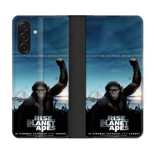 Housse cuir portefeuille Pour Samsung Galaxy A17 5G La Planete Des Singes