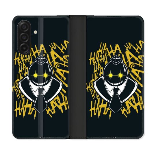 Housse cuir portefeuille Pour Samsung Galaxy A17 5G Manga Assassination Classroom Kuro Noir