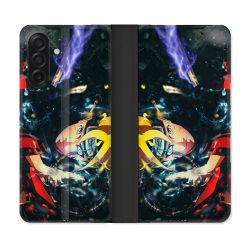 Housse cuir portefeuille Pour Samsung Galaxy A17 5G Manga Boruto Eclair