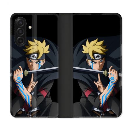 Housse cuir portefeuille Pour Samsung Galaxy A17 5G Manga Boruto Tatouage