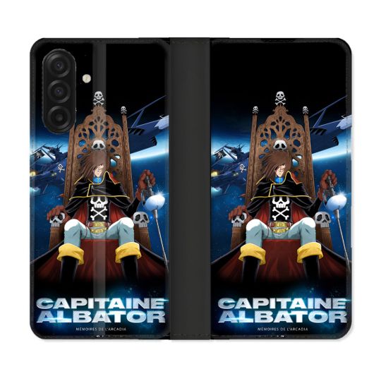 Housse cuir portefeuille Pour Samsung Galaxy A17 5G Manga Capitaine Albator