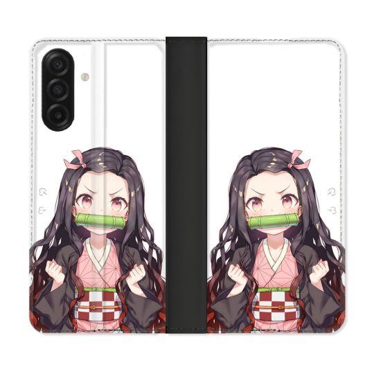 Housse cuir portefeuille Pour Samsung Galaxy A17 5G Manga Demon Slayer Nezuko