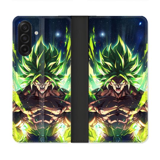 Housse cuir portefeuille Pour Samsung Galaxy A17 5G Manga Dragon Ball Broly
