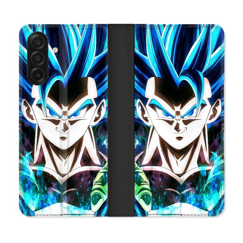 Housse cuir portefeuille Pour Samsung Galaxy A17 5G Manga Dragon Ball Gogeta Visage