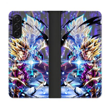 Housse cuir portefeuille Pour Samsung Galaxy A17 5G Manga Dragon Ball Sangohan Duo