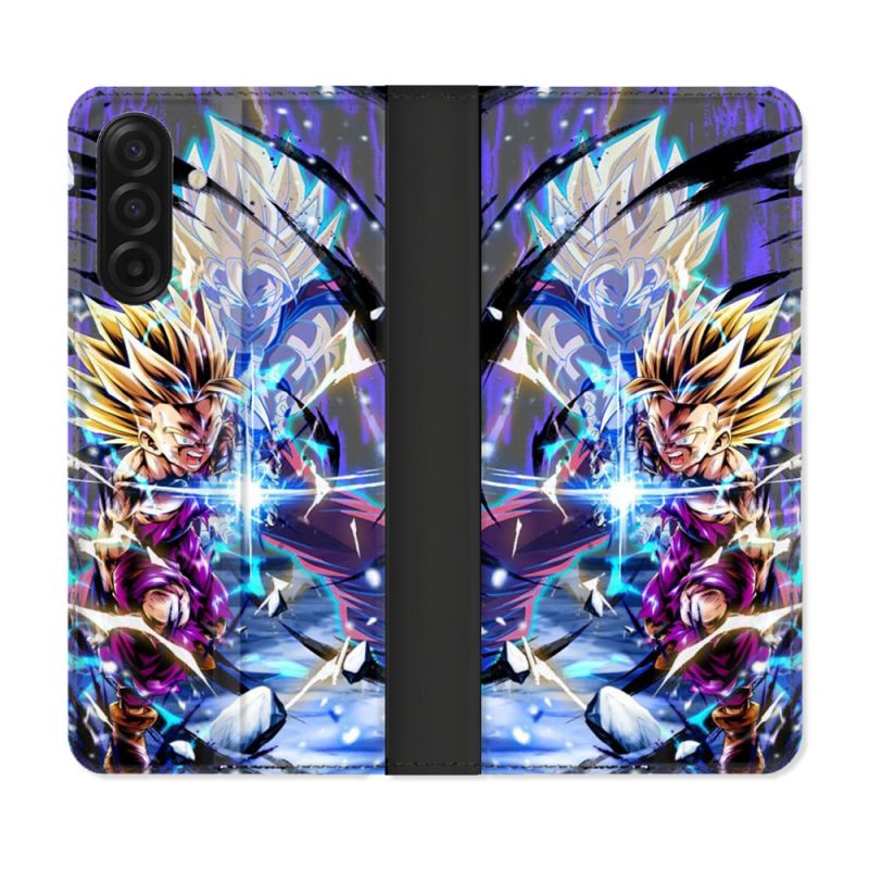 Housse cuir portefeuille Pour Samsung Galaxy A17 5G Manga Dragon Ball Sangohan Duo