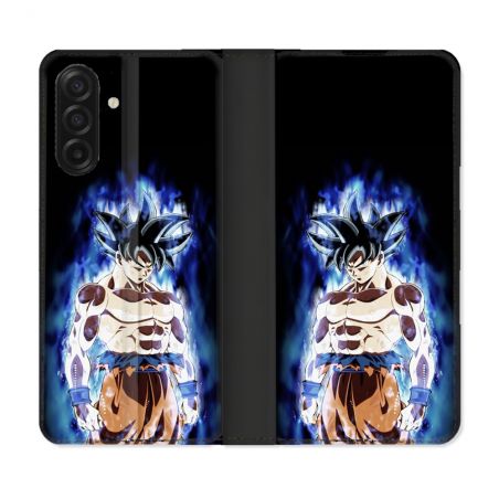 Housse cuir portefeuille Pour Samsung Galaxy A17 5G Manga Dragon Ball Sangoku Noir
